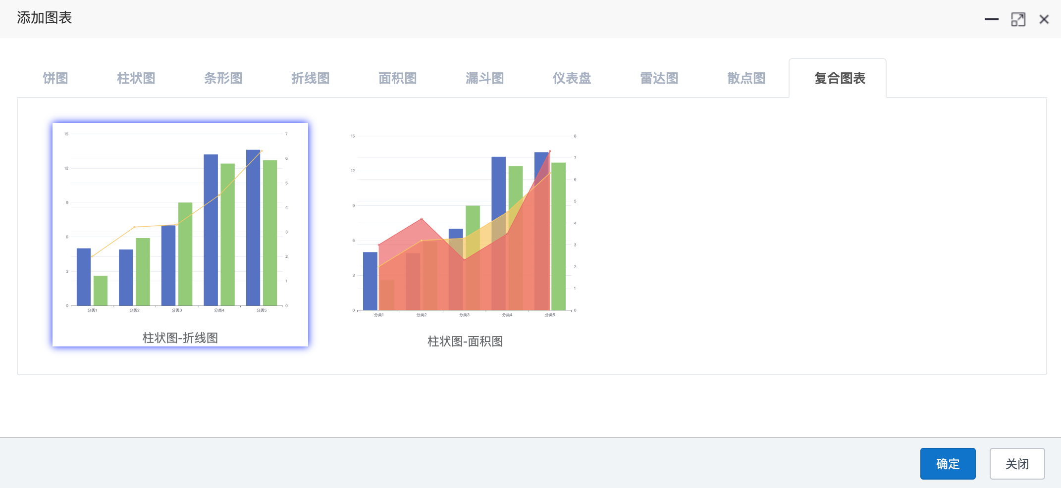 插入柱状图-折线图