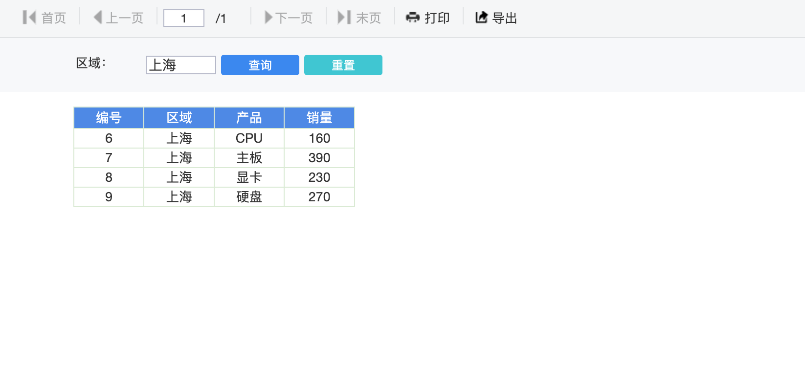 参数数据绑定报表预览