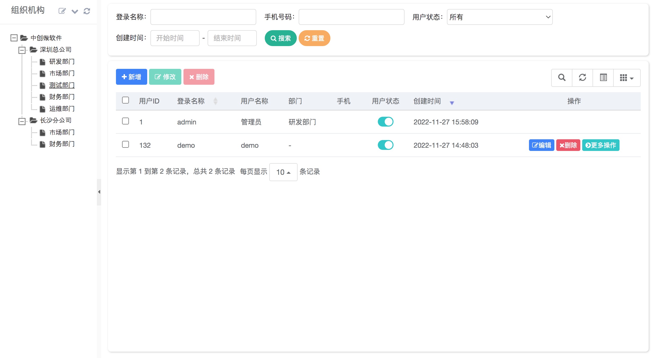 报表软件用户管理